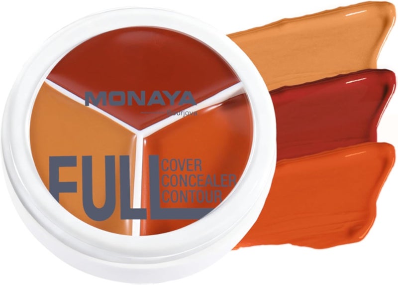 Monaya C007 Full Coverage Concealer & Contour â€“ High Coverage Cream Formula, 3 Shades for Concealing, Sculpting & Defining, Long-Lasting, Smooth Blend, Vegan & Cruelty-Free (C102)