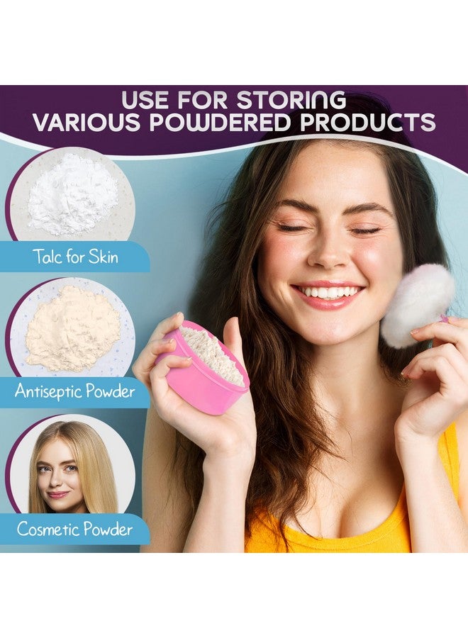 VIKROM 2Pcs Talcum Powder Brush with Holder - Dusting Powder with Puff for Women Set, 3.6x2.45 Pink and Blue Colors, Easy to Clean and Store, Gentle and Safe Puff, Good for Travel and Quick Makeup - Image 5