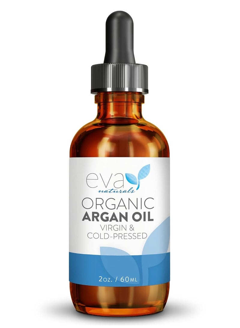 Eva Naturals Eva Naturals Morrocan Argan Oil for Hair and Skin - 100% Pure, Argan Oil for Skin, Nails, Face, & Hair - All Natural, Hair Oil for Dry Damaged Hair and Growth - Argan Oil for Face (2 oz)  - Image 1