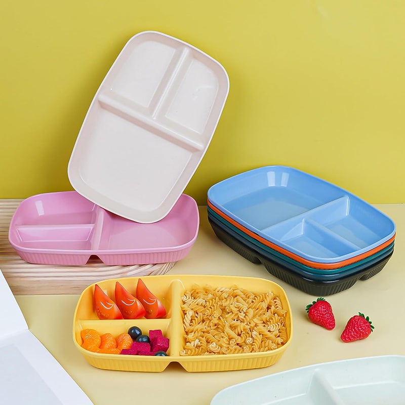 Oicia Snack Serving Tray Unbreakable Chip and Dip Divided Serving Plates Compartments Multifunctional Food Platter for Snack Nuts Candy Dried Fruit Veggies Nordic Blue Pack of 6 - Image 4