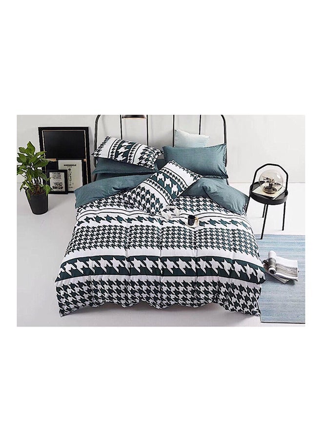 ديلز فور لس طقم غطاء لحاف منقوش فنيا 4 قطع قطن متعدد الألوان