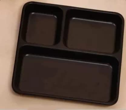 Coolkart 3In1 Polycarbonate Plates with CompartmentsTiffin PlatesPav Bhaji PlatesPartition PlatesBreakfast PlatesPlates for LunchDinnerKids Plate Extra DEEP Pack of 6 - Image 3