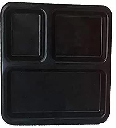 Coolkart 3In1 Polycarbonate Plates with CompartmentsTiffin PlatesPav Bhaji PlatesPartition PlatesBreakfast PlatesPlates for LunchDinnerKids Plate Extra DEEP Pack of 6 - Image 4