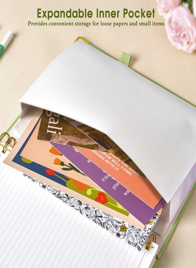 dilitego Hardcover Spiral Notebooks for Work, 5 Subject Notebook College Ruled with Dividers Tabs, Lined Organizer Notebook Journal for women, 240 Pages Small A5 Notebooks for School Note taking, 5x7 Green - Image 4