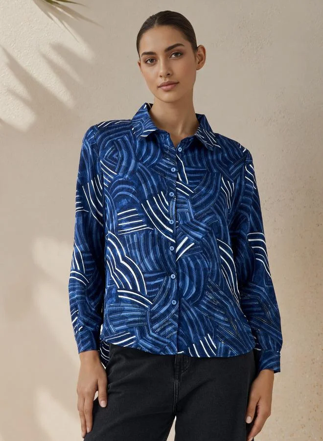 Splash FAV Regular Fit Viscose Printed Shirt with Collar