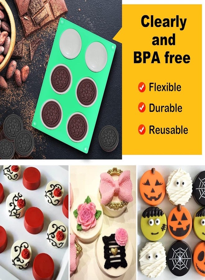 Sidosir Siodisr 2Pcs Oreo Cookie Chocolate Silicone Mold, 6-Cavity Round Cylinder Oreo Chocolate Cover Molds for Candy, Silicone Baking Molds for Mini Cakes, Jelly - Image 5