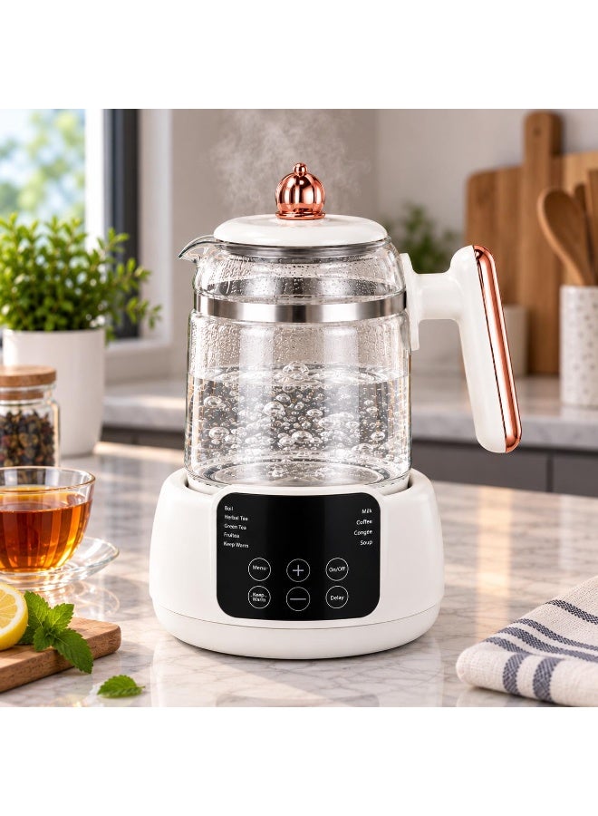 1.5 L Digital Electric Kettle with Touchscreen Temperature Control and Timer, 800 W Power, Thick Heat-Resistant Glass and 304 Stainless Steel Base, Smart and Fast Boiling Kettle for Kitchen and Home - Image 5