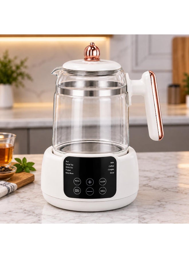 1.5 L Digital Electric Kettle with Touchscreen Temperature Control and Timer, 800 W Power, Thick Heat-Resistant Glass and 304 Stainless Steel Base, Smart and Fast Boiling Kettle for Kitchen and Home - Image 3