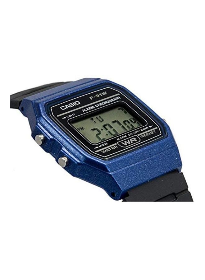 CASIO Men Resin Digital Watch F-91WM-2ADF - 35 mm - Black/Blue - Image 3