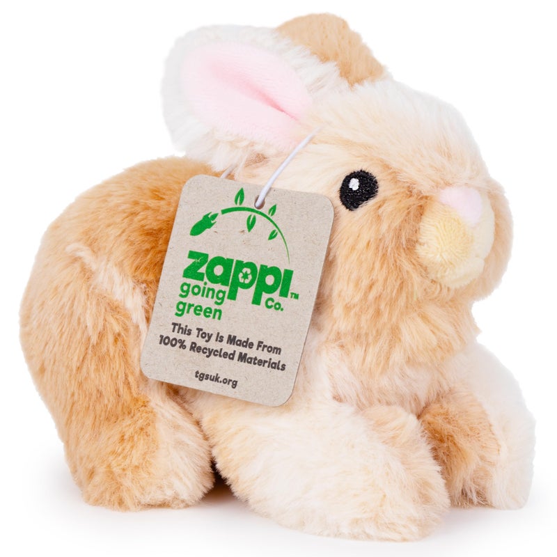 Zappi Co 100% Recycled Plush Rabbit Toy (15cm Length) Stuffed Soft Cuddly Eco Friendly animals Collection For New Born Child First kid, PLU5-6INRAB - Image 1