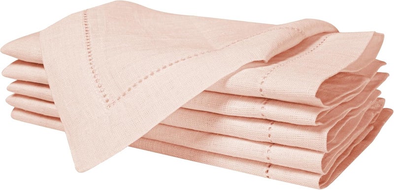 Bedding Craft Linen Napkins Set of 4 Rose Water 100 Linen Size 18x18 with Retail Gifting PackageWeddingDinner NapkinsFabricMachine Washable Dinner Hemstitched - Image 1