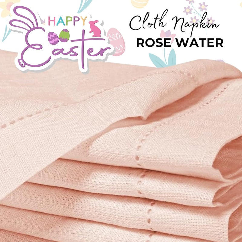 Bedding Craft Linen Napkins Set of 4 Rose Water 100 Linen Size 18x18 with Retail Gifting PackageWeddingDinner NapkinsFabricMachine Washable Dinner Hemstitched - Image 3