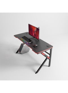 Bonita Carbon Fiber Gaming Desk with LED Light, Cup Holder, and Headphone Hook - Ultimate PC Gaming Workstation and Office Desk (1.4 METER)  - Image 5