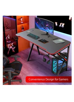 Bonita Carbon Fiber Gaming Desk with LED Light, Cup Holder, and Headphone Hook - Ultimate PC Gaming Workstation and Office Desk (1.4 METER)  - Image 3