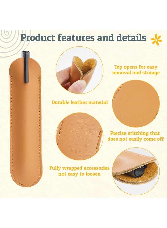 RAYNAG RAYNAG Set of 3 Genuine Leather Pen Sleeve Case Holder Pouch for Single Pen - Image 4