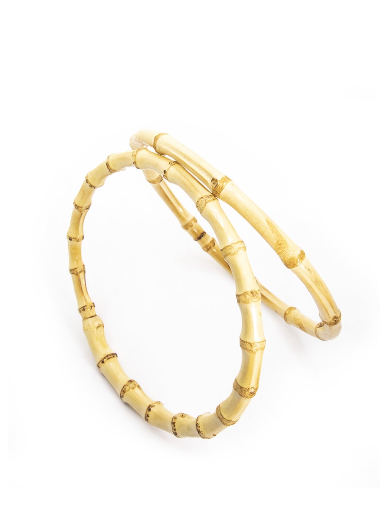 2 Piece Natural Bamboo Bag Handles- 22cm- Ideal for DIY Handbag, Purse, and Tote Crafting.  - Image 4