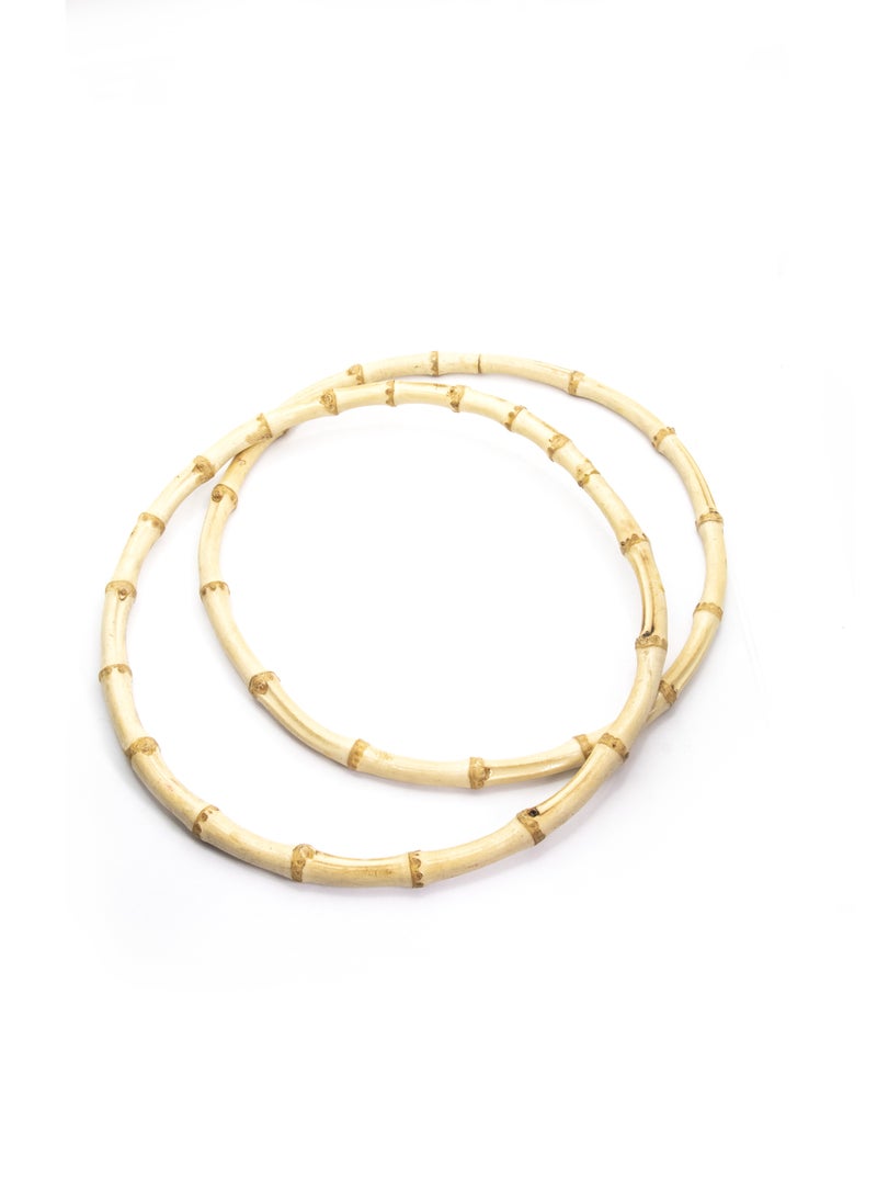 2 Piece Natural Bamboo Bag Handles- 22cm- Ideal for DIY Handbag, Purse, and Tote Crafting.  - Image 5