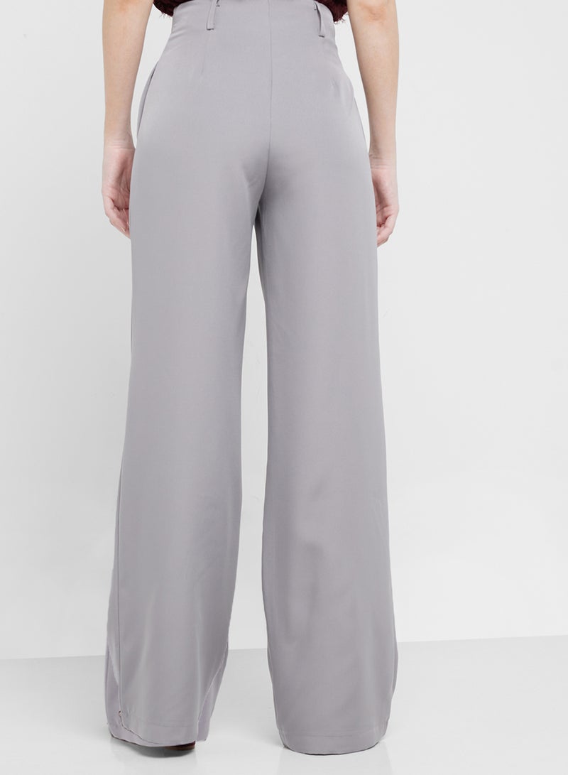 ELLA High Waist Pants With Front Pleat - Image 3