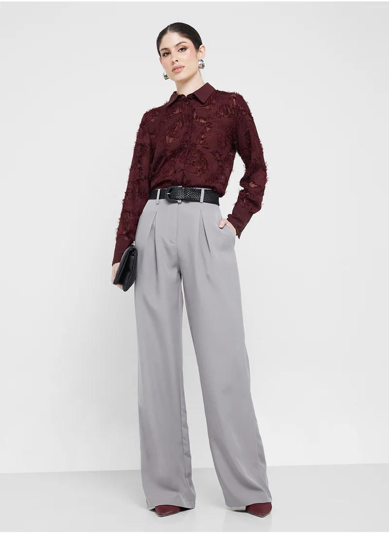 ايلا High Waist Pants With Front Pleat