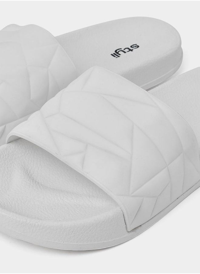Styli Textured Open Toe Slip On Slides  - Image 3