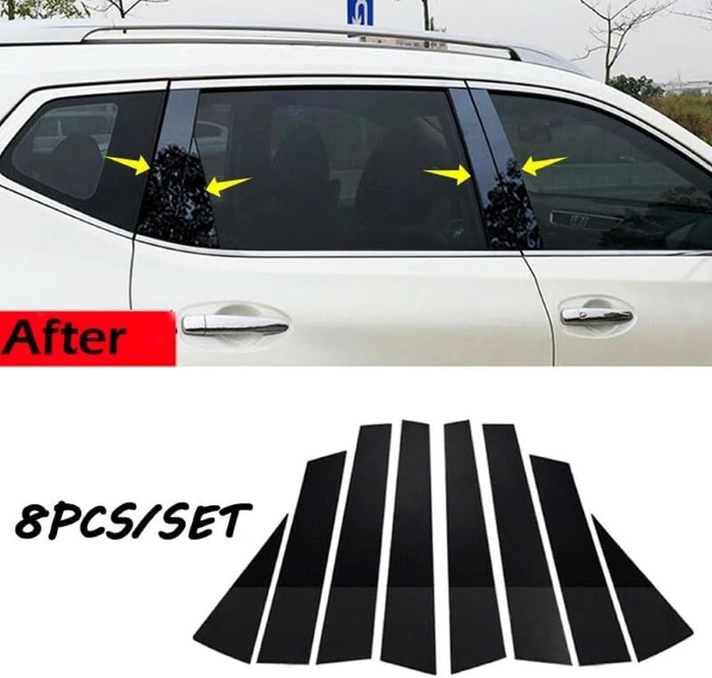 QASULER 8PCS Polished Pillar Posts for Nissan X-Trail Rogue - Image 3