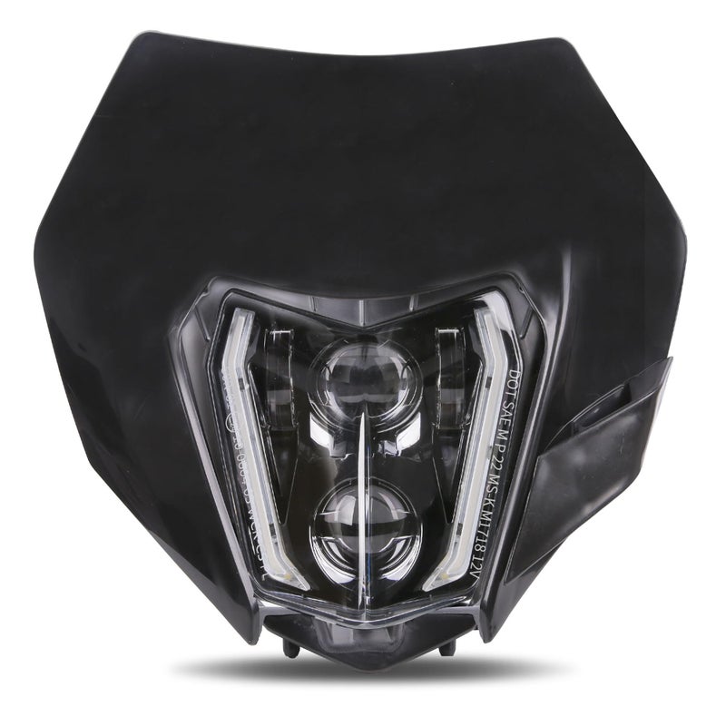 RAMJET4X4 LED Motorcycle Headlight Dirt Bike DRL Headlamp with Bezel Compatible With Motocross Pit Bike Enduro ATV Supermoto 150 250 350 450 500 SX XCW EXC SXF XC SMC R 690