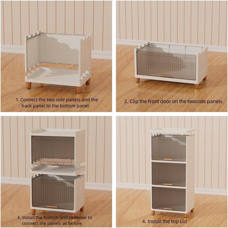 JD FRESH JD FRESH 6 Tier Foldable Plastic Kitchen CupboardCloth Rack for StorageVersatile and Sturdy Wardrobe for ClothesStorage OrganizerCloset for BedroomLiving RoomLaundry RoomStudyWhite  - Image 5