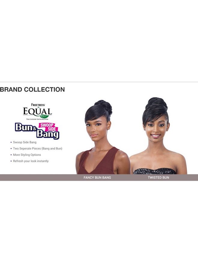 FreeTress Equal - Fancy Bun Bang (1B Off Black) Freetress Equal Synthetic Bun & China Bang - Image 1