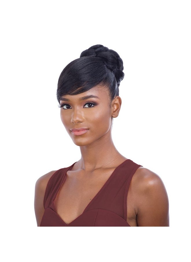FreeTress Equal - Fancy Bun Bang (1B Off Black) Freetress Equal Synthetic Bun & China Bang - Image 1