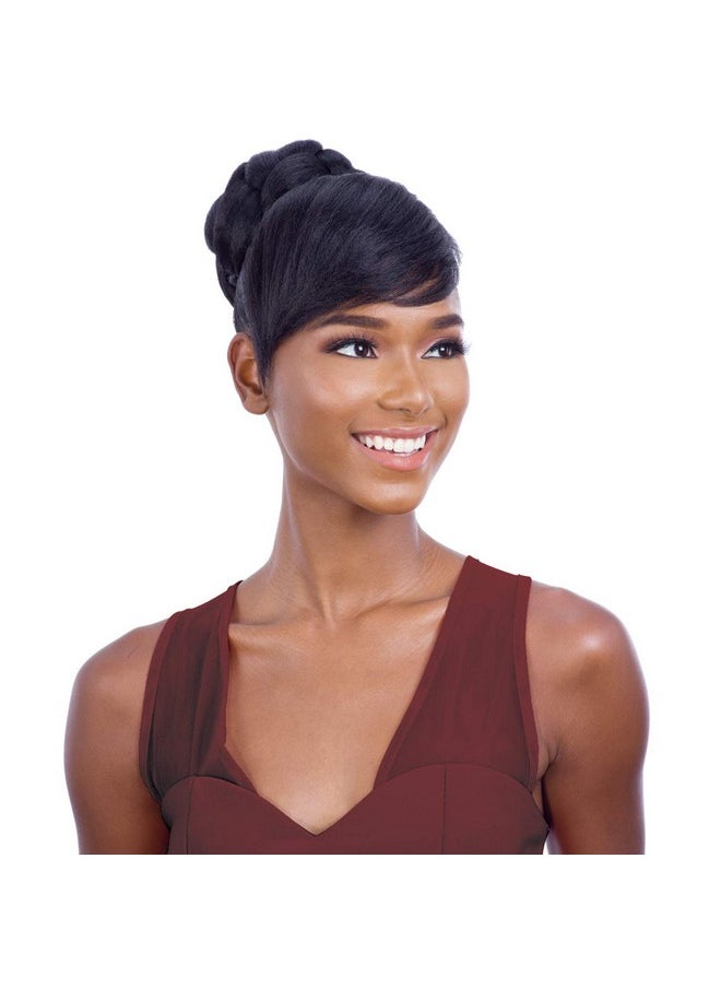FreeTress Equal - Fancy Bun Bang (1B Off Black) Freetress Equal Synthetic Bun & China Bang - Image 1