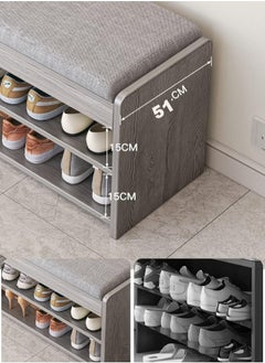 Multi-functional shoe bench entryway bench household shoe rack with seating three-layer flip cover design entryway long bench with shoe cabinet all-in-one shoe cabinet bench. (Grey 80X30X5cm) - pzsku/Z391A9DF5E8FB02DB546EZ/45/_/1726229848/53255de8-5e05-4538-8f5f-4121711849e5