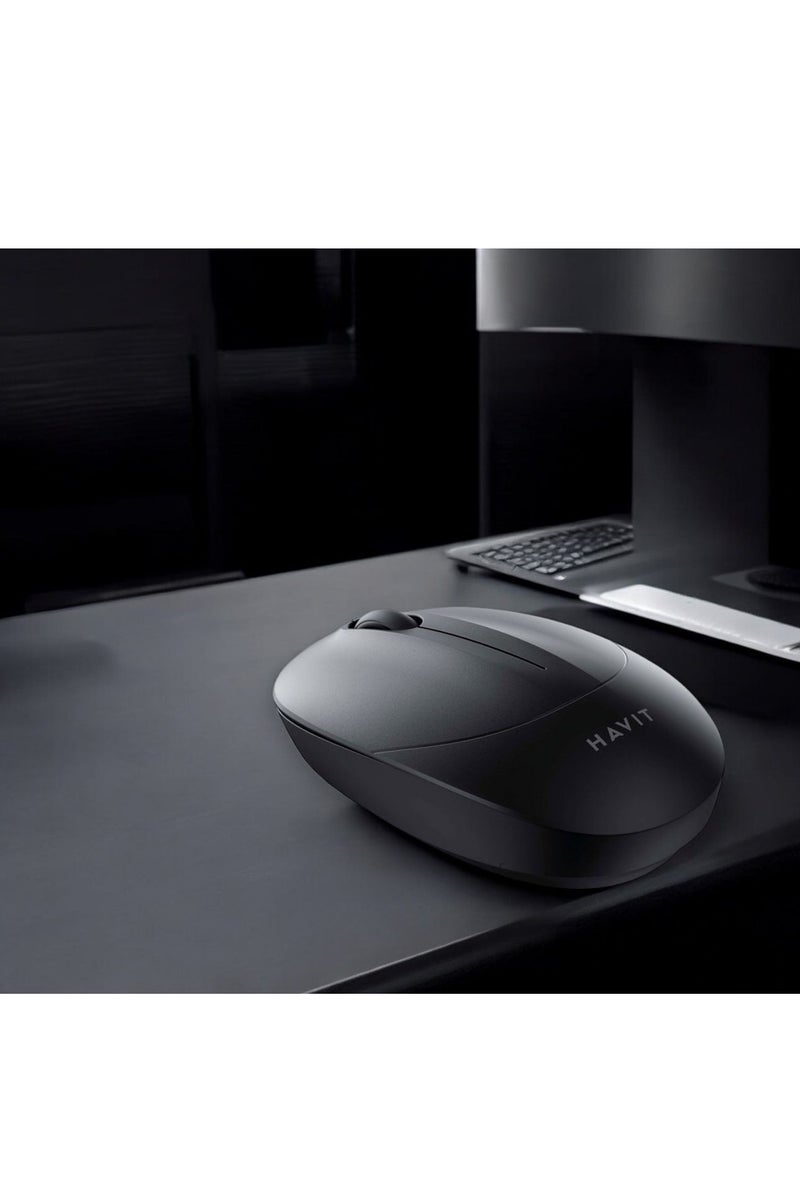 havit 2.4GHz Wireless Mouse 1600 DPI - Comfortable and Silent Optical Mouse with USB Receiver, Plug and Play, Long Battery Life, 47g Lightweight Design, Energy Saving, Precise and Smooth Control, Durable up to 3 Million Clicks, Compatible with Laptop, PC, Windows, Mac, Chromebook, Linux (Black) - Image 5