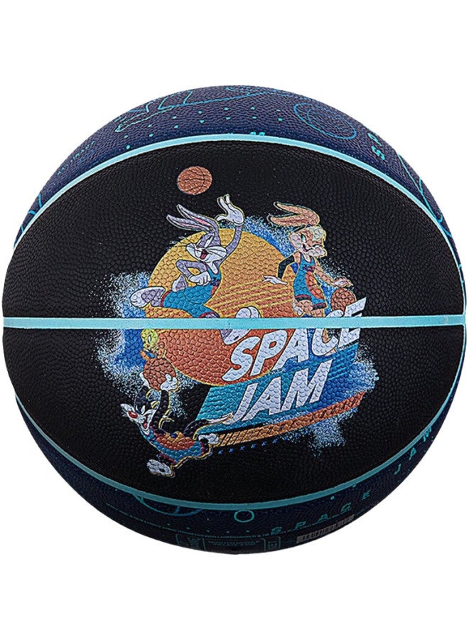 SPALDING كرة سلة، حجم 7، كونغتيان دازوانغبي 2، علامة تجارية مشتركة، للاستخدام الداخلي والخارجي، غير قابلة للانزلاق، مقاومة للاهتراء، كرة سلة من مادة 7 PU - Image 3