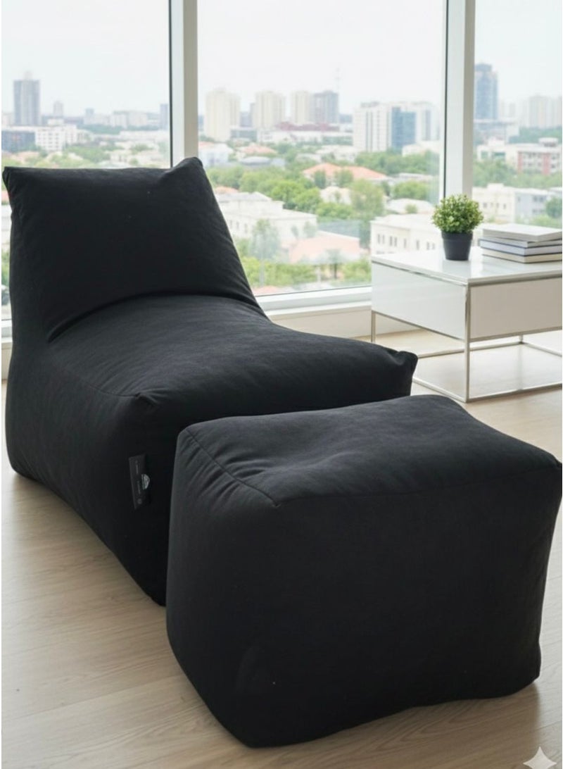 Chairs + Pouf  sabia Black