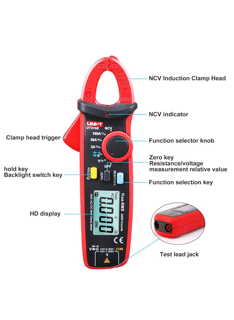 UniT YIRU UNIT UT210 Series True RMS Digital Clamp Meter ACDC Voltage Tester with ohm Capacitance Measurement  - Image 4