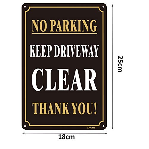 Zaohe 2-pack Black No Parking Sign, Aluminum, 25 X 35 cm, Minimalist Style - Image 2