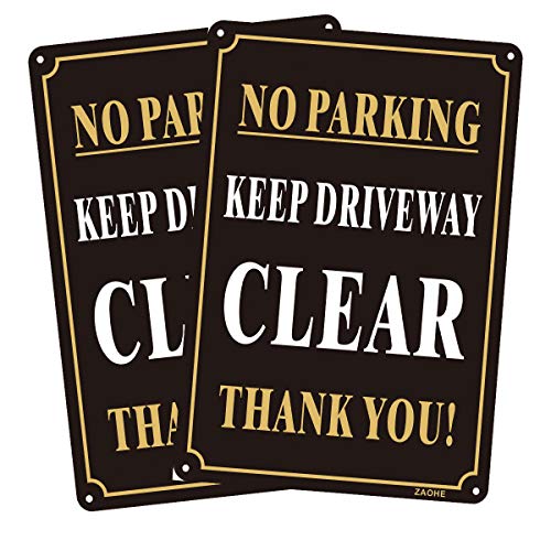 Zaohe 2-pack Black No Parking Sign, Aluminum, 25 X 35 cm, Minimalist Style - Image 4