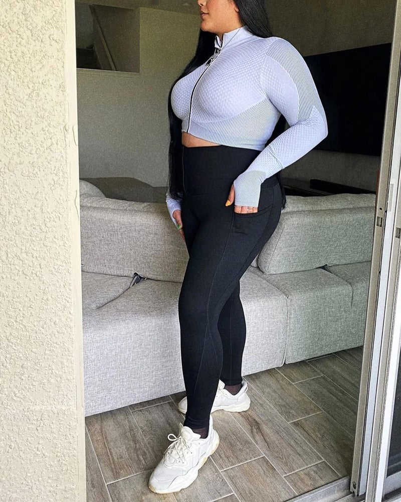 YOFIT Super High Waist Corset Leggings for Women Pockets Shaper Leggings with Waist Trainer Compression Yoga Pants Black M - Image 4