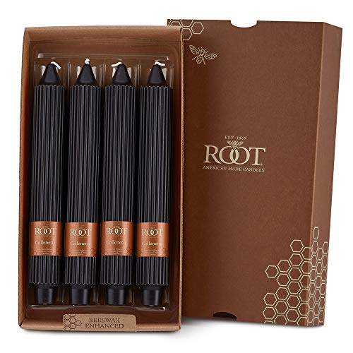 Root Candles Unscented Dinner Candles Premium Beeswax Blend Boxed Candle Set, 9-Inch, Black, 4-Count - Image 5