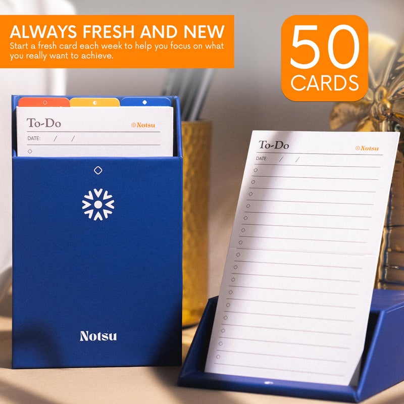 Notsu To Do List Grid Index Cards 3x5 | 50 Task Planner Vertical Notecards - Image 4