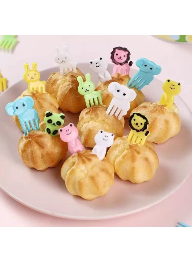 40pcs Kids Animal Food Fruit Fork Lunch Box Fruit Fork Mini Cute Cartoon Toothpick Plastic Stick Bento Box Decoration Kids Party Supplies - Image 4