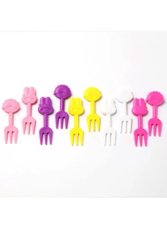 40pcs Kids Animal Food Fruit Fork Lunch Box Fruit Fork Mini Cute Cartoon Toothpick Plastic Stick Bento Box Decoration Kids Party Supplies - Image 1
