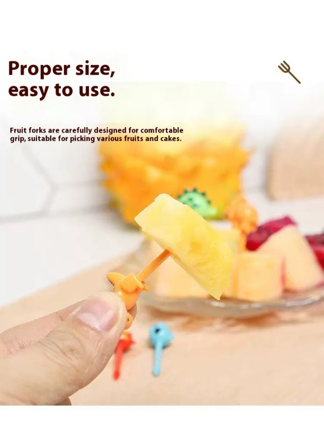 40pcs Kids Animal Food Fruit Fork Lunch Box Fruit Fork Mini Cute Cartoon Toothpick Plastic Stick Bento Box Decoration Kids Party Supplies - Image 3