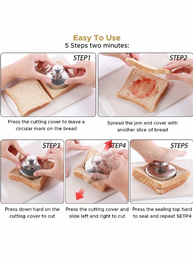Sandwich Cutter and Sealer, 3.54 Inch Stainless Steel Round Sandwich Cutter  - Image 5