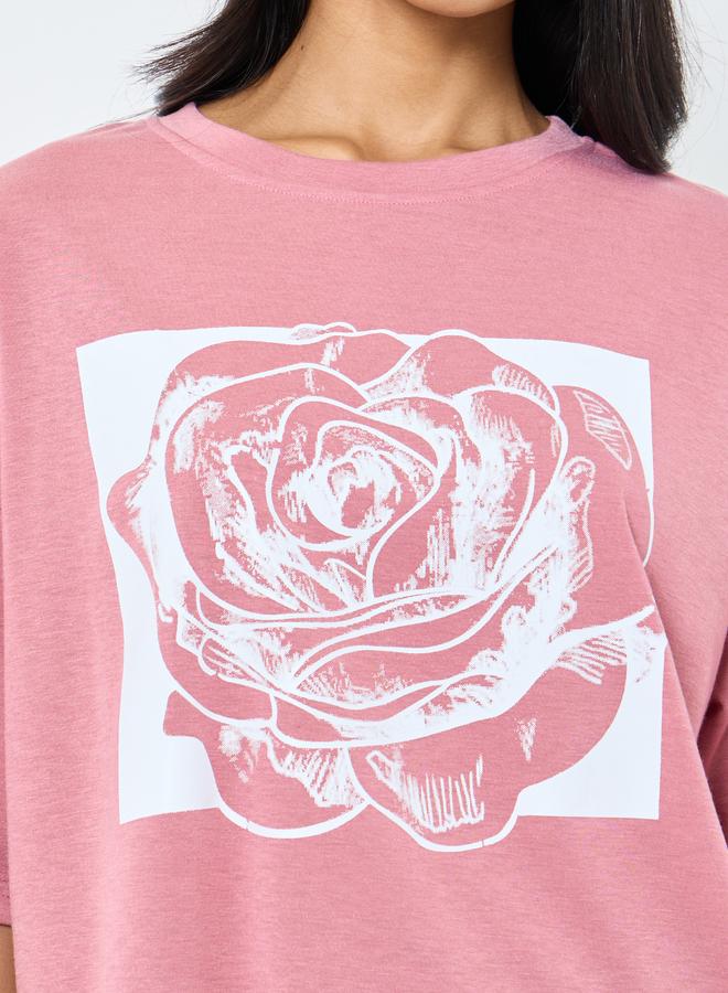 Take Two Graphic Print Short Sleeve Oversized T-Shirt - Image 3