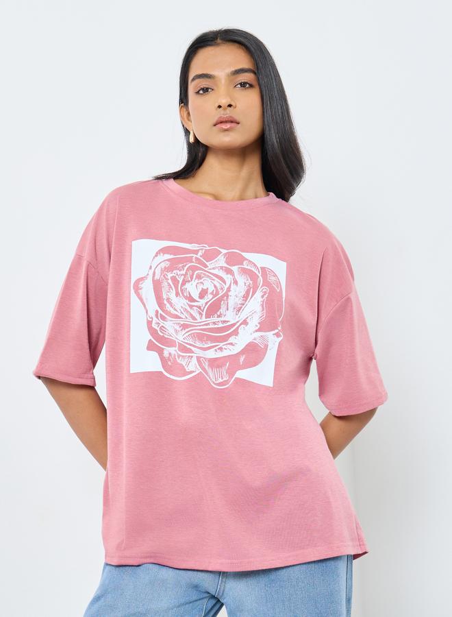 Take Two Graphic Print Short Sleeve Oversized T-Shirt - Image 2