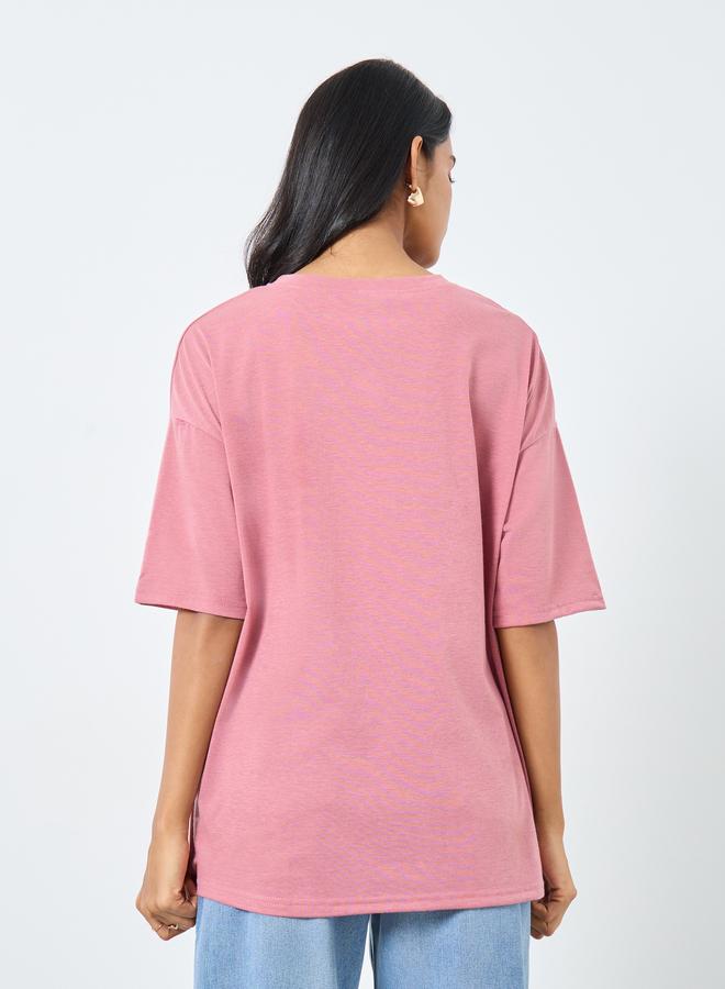 Take Two Graphic Print Short Sleeve Oversized T-Shirt - Image 4