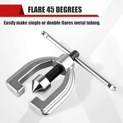 Esakoya Brake Line Flaring Tool Kit with 5 Adapters, Flare Tool Kit with 45 Degrees, Double & Single Flaring Tool Kit for Brake Line, Brass Tubing, Copper and Aluminum - Image 5