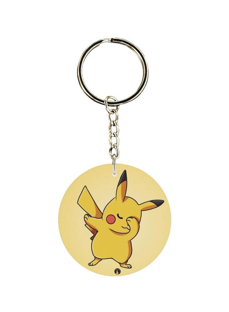 Pikachu Printed Dual Sided Keychain