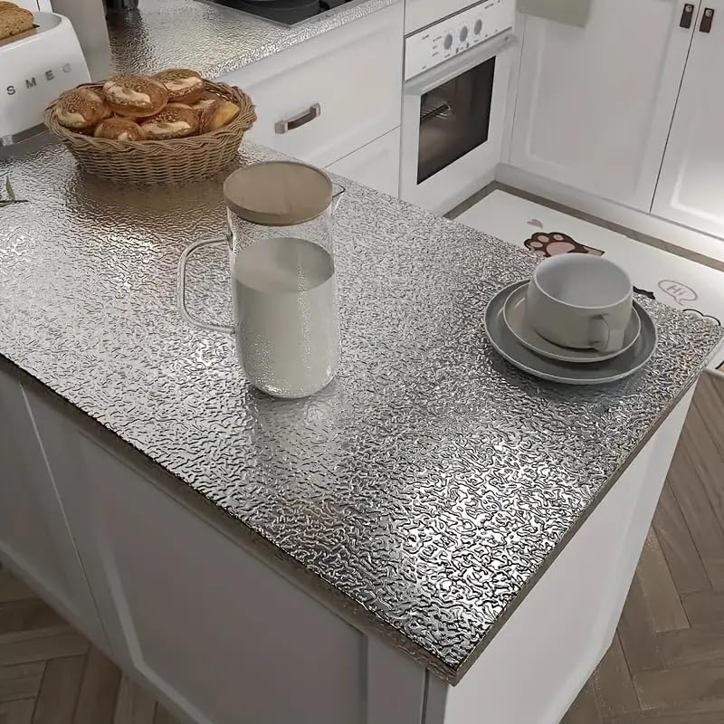 sia SIA VENDORS Kitchen Backsplash Stickers Wallpaper, 24 x 48 Inch Kitchen Stickers, Self Adhesive Kitchen Aluminum Foil Stickers, Oil Proof Wallpaper Cuttable Wall Sticker, Waterproof Wall Sticker - Image 5